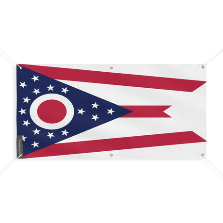 Drapeau ohio polyester résistant aux intempéries œillets