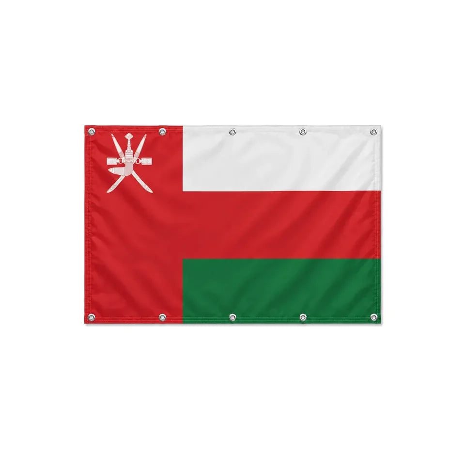 Drapeau d'Oman format S en polyester avec dix œillets
