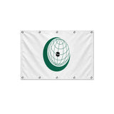 Drapeau de l'Organisation de la coopération islamique format S en polyester avec dix œillets