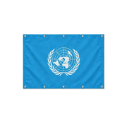 Drapeau de l'Organisation des Nations unies format S en polyester avec dix œillets