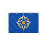 Drapeau de l'Organisation du traité de sécurité collective format S en polyester avec dix œillets