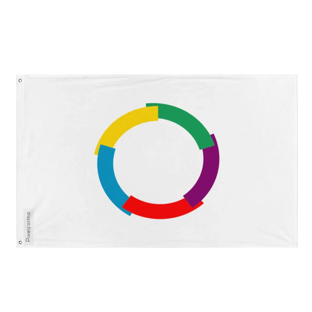 Drapeau organisation internationale polyester œillets à gauche