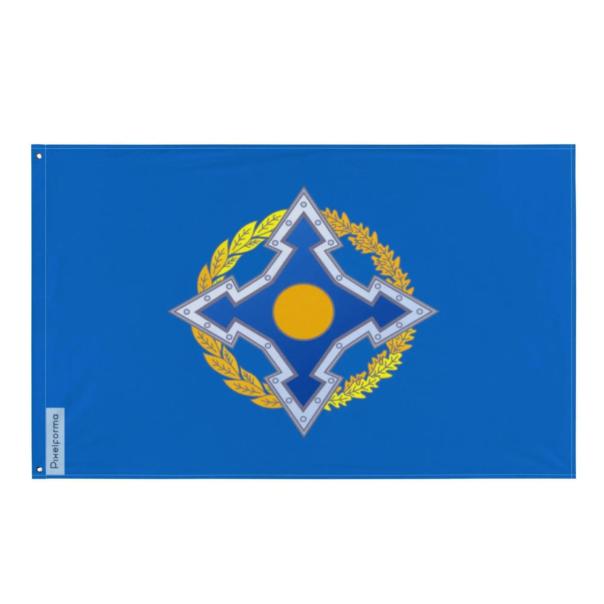 Drapeau organisation traité sécurité polyester œillets gauche