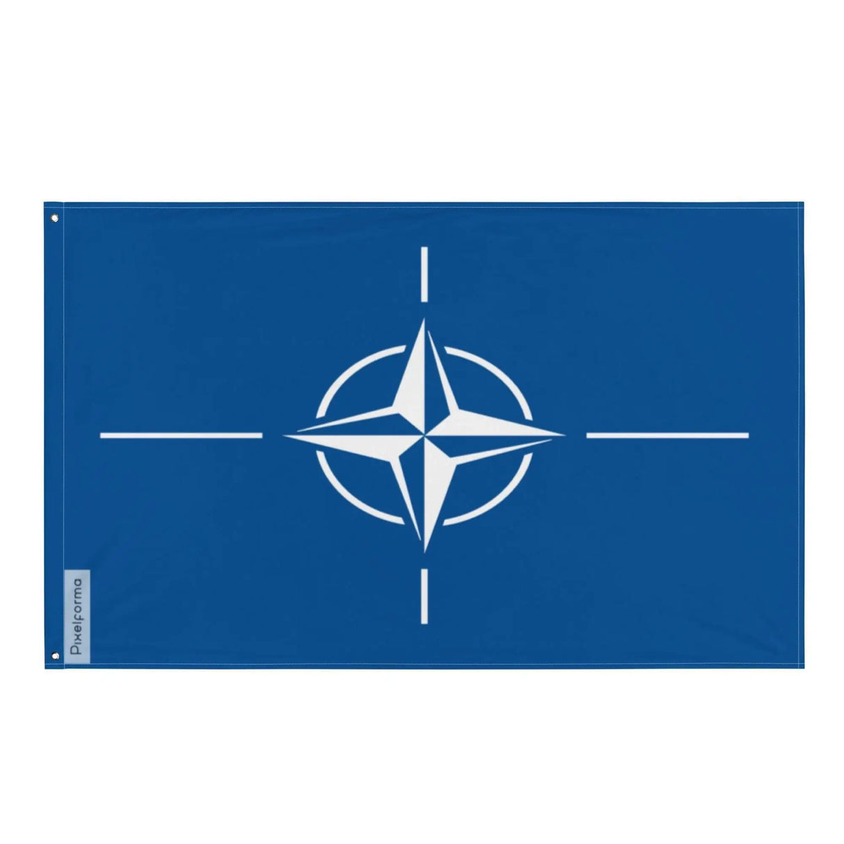 Drapeau otan polyester résistant avec œillets à gauche