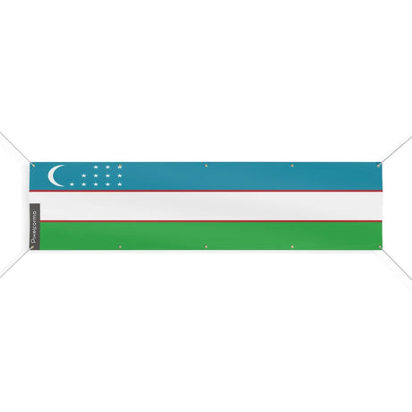 Drapeau ouzbékistan polyester résistant avec œillets