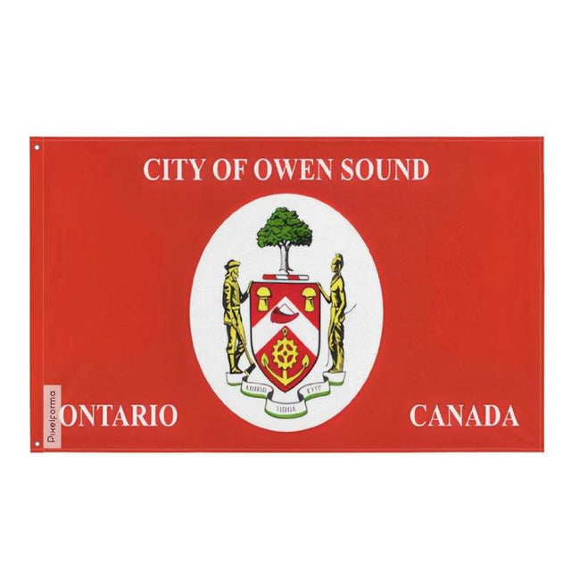 Drapeau Owen Sound en plusieurs tailles 100 % polyester Imprimer avec Double ourlet - Pixelforma