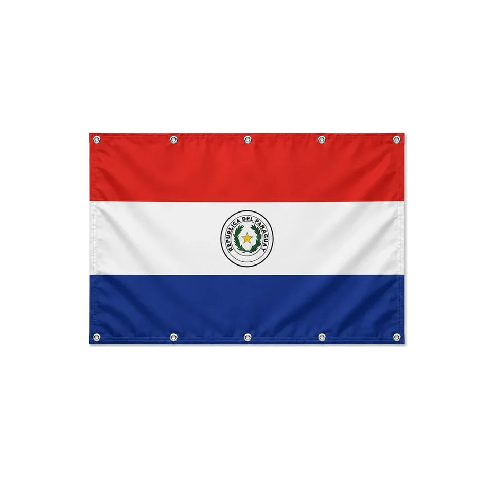 Drapeau du Paraguay format S en polyester avec dix œillets