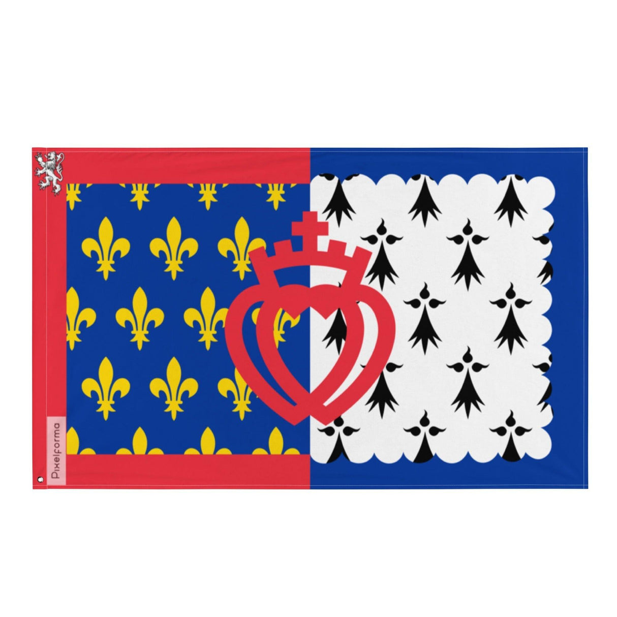 Drapeau Pays de la Loire en plusieurs tailles 100 % polyester Imprimer avec Double ourlet - Pixelforma 