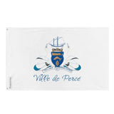 Drapeau percé polyester résistant œillets à gauche