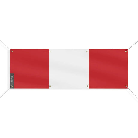 Drapeau pérou en polyester résistant avec 8 œillets