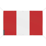 Drapeau pérou en polyester résistant avec œillets renforcés