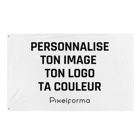 Drapeau personnalisé en plusieurs tailles 100 % polyester avec Double ourlet - Pixelforma