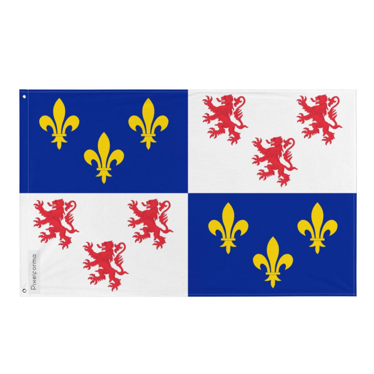 Drapeau Picardie en plusieurs tailles 100 % polyester Imprimer avec Double ourlet - Pixelforma 