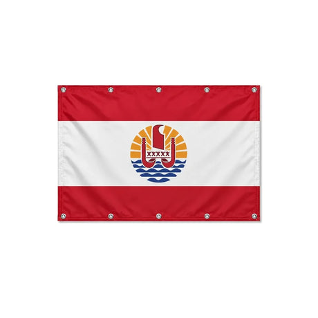 Drapeau de la Polynésie française format S en polyester avec dix œillets