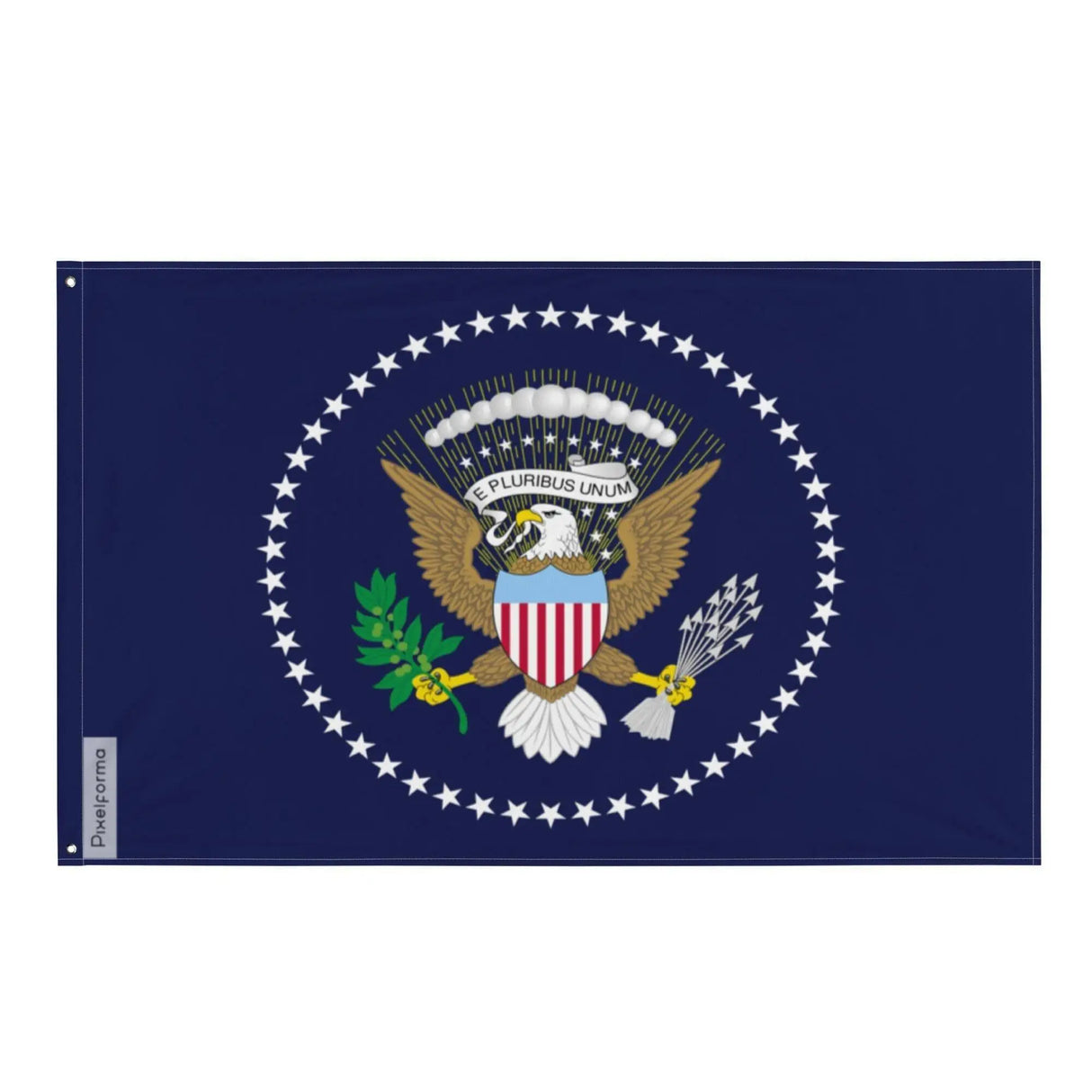 Drapeau président états-unis polyester œillets à gauche