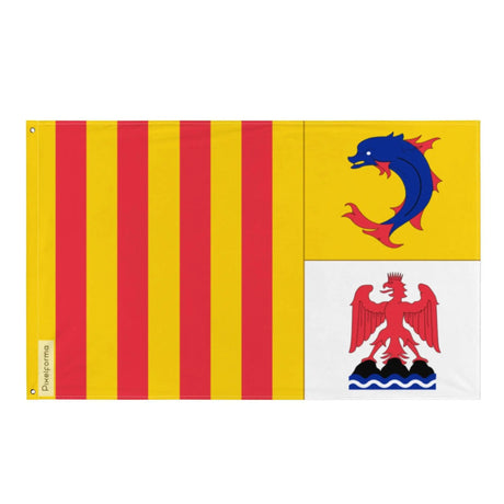 Drapeau provence-alpes-côte d’azur polyester œillets à gauche