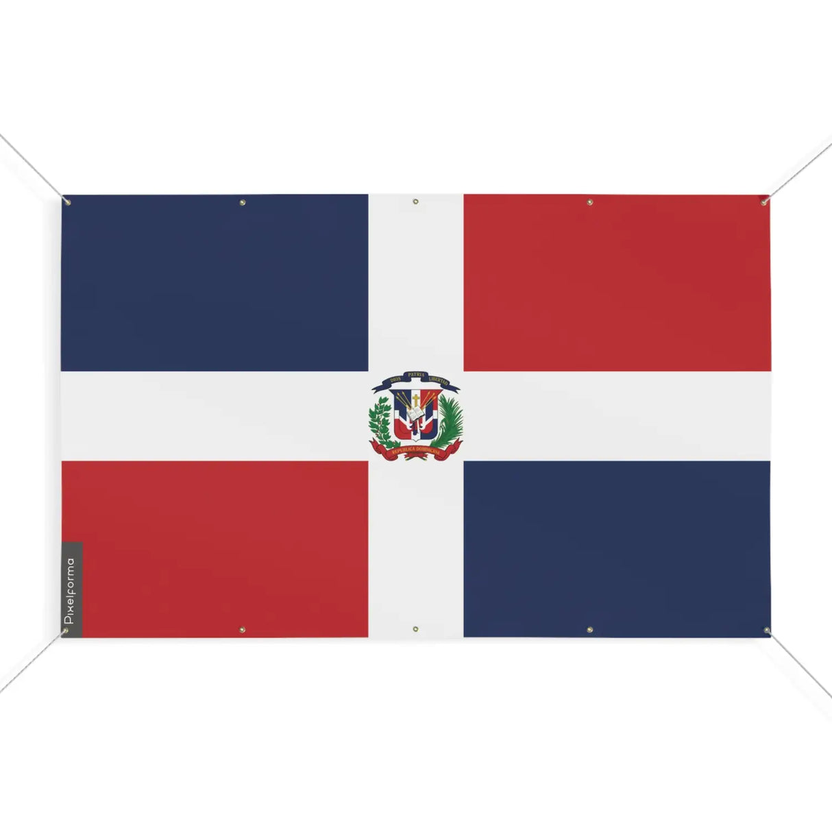 Drapeau république dominicaine 10 oeillets en plusieurs tailles (s) - pixelforma