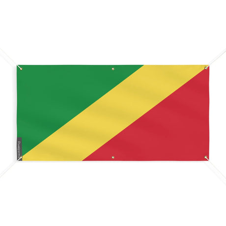 Drapeau république du congo polyester résistant 6 œillets