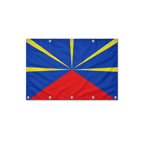 Drapeau de La Réunion format S en polyester avec dix œillets