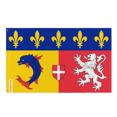 Drapeau Rhône-Alpes en plusieurs tailles 100 % polyester Imprimer avec Double ourlet - Pixelforma 