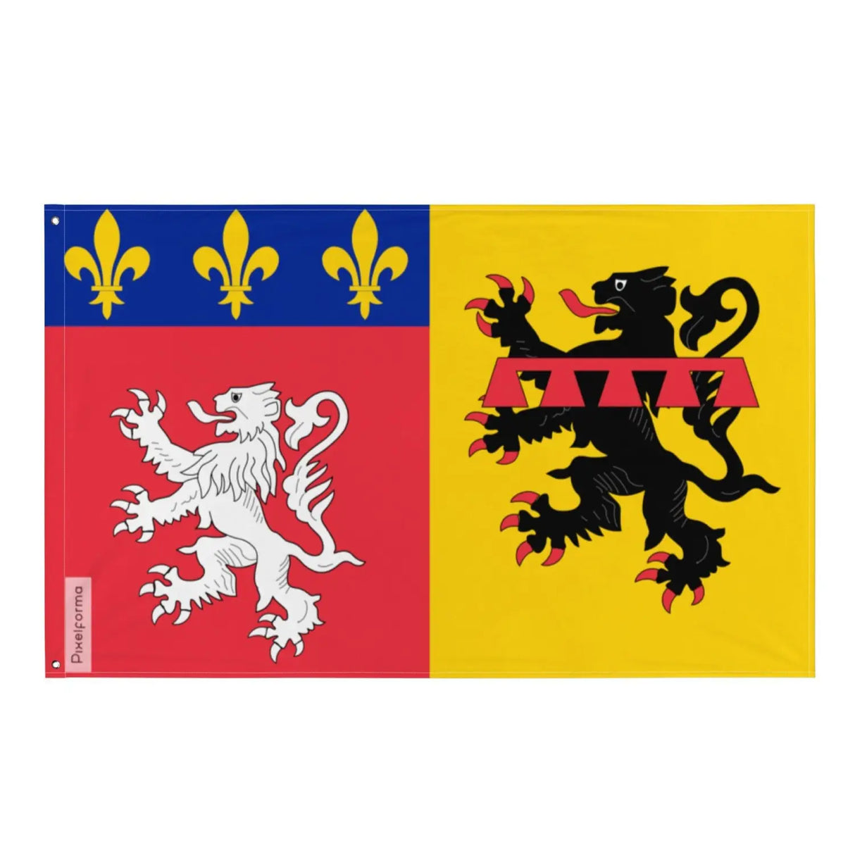 Drapeau rhône plusieurs tailles en polyester - pixelforma