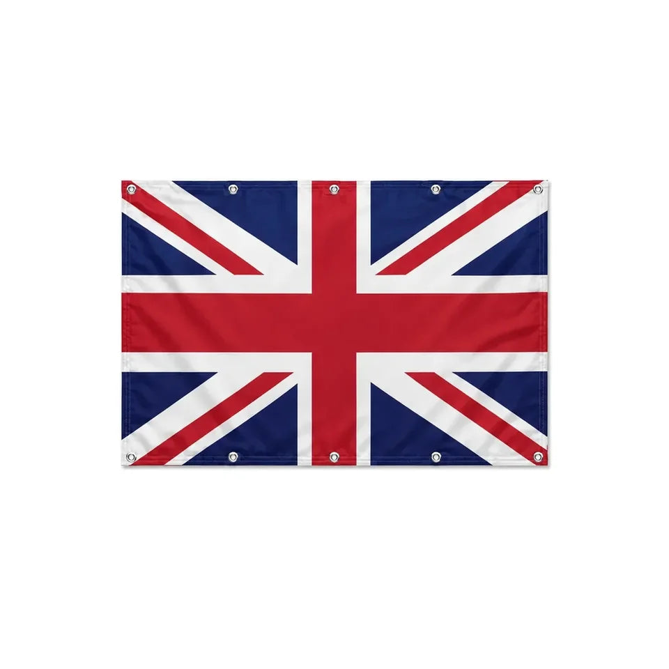 Drapeau du Royaume-Uni format S en polyester avec dix œillets