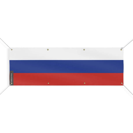 Drapeau russie polyester résistant avec œillets robustes