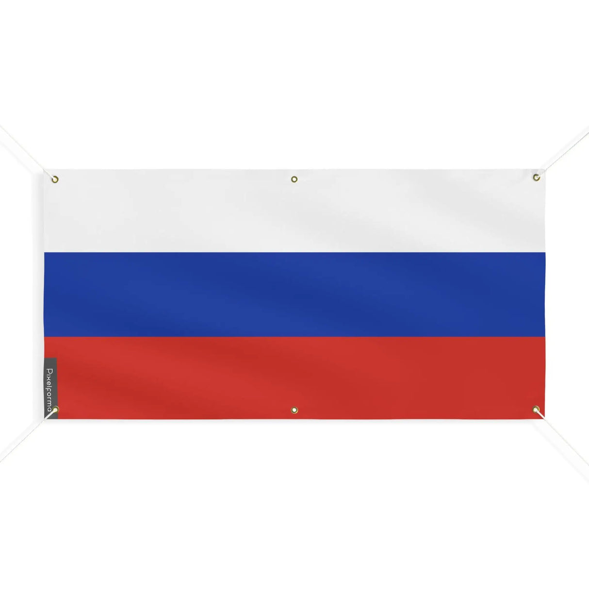 Drapeau russie polyester résistant avec six œillets
