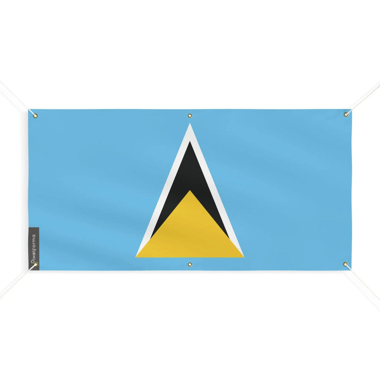 Drapeau sainte-lucie polyester résistant avec œillets robustes