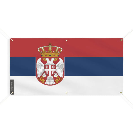 Drapeau serbie en polyester résistant aux intempéries