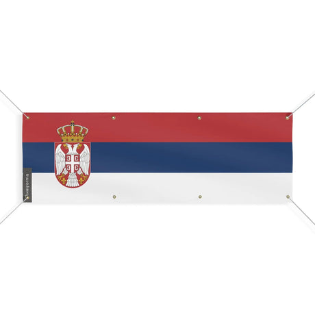 Drapeau serbie en polyester résistant aux intempéries