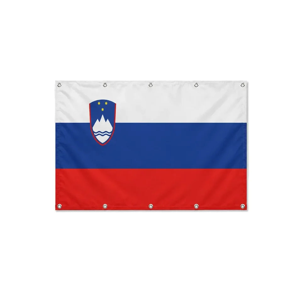 Drapeau de la Slovénie format S en polyester avec dix œillets