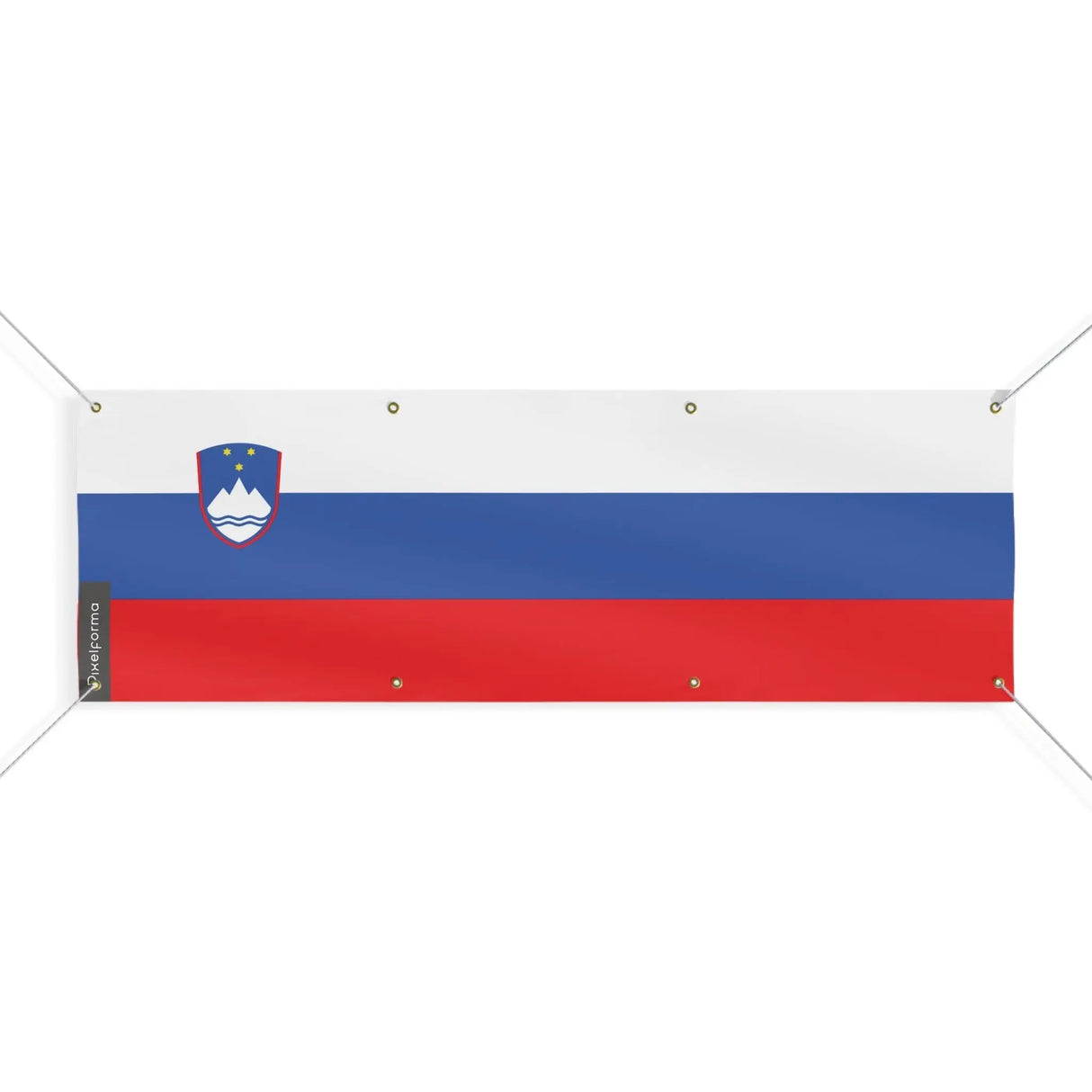 Drapeau slovénie polyester résistant huit œillets usage extérieur