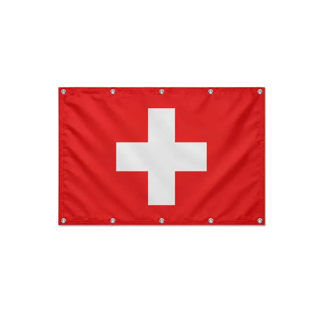 Drapeau Suisse format S en polyester avec dix œillets