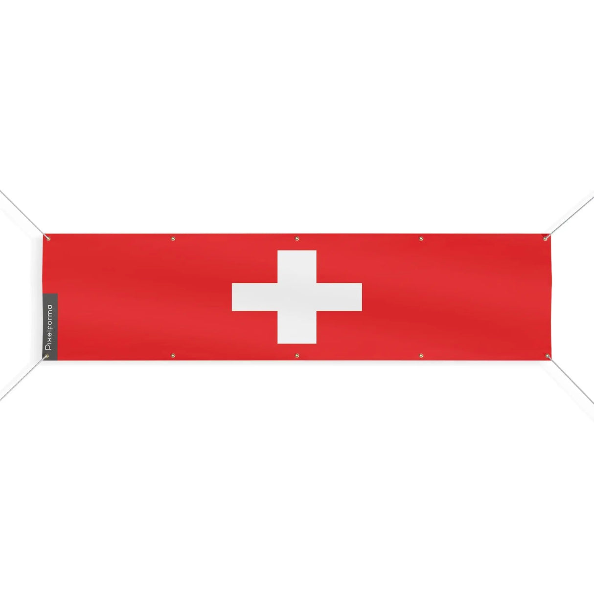 Drapeau suisse polyester résistant armoiries usage extérieur