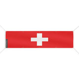 Drapeau suisse polyester résistant armoiries usage extérieur