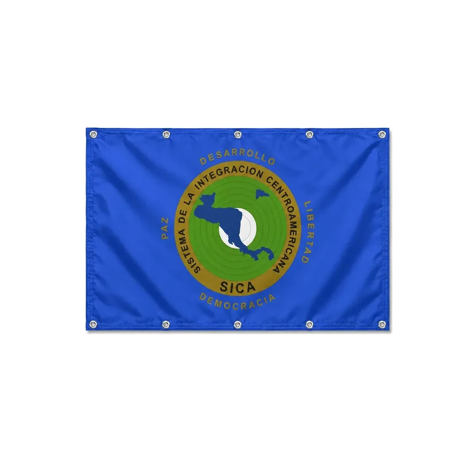Drapeau du Système d'intégration centraméricain format S en polyester avec dix œillets