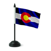 Drapeau table colorado polyester avec socle plastique noir