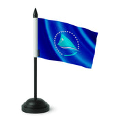 Drapeau table communauté du pacifique polyester socle noir