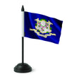 Drapeau table connecticut polyester socle plastique noir