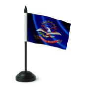 Drapeau table dakota du nord polyester socle plastique noir