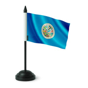 Drapeau table états américains polyester socle plastique noir