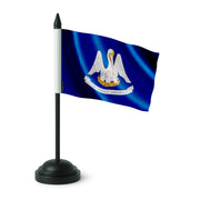 Drapeau table louisiane polyester avec socle plastique noir