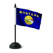 Drapeau table montana polyester avec socle plastique noir