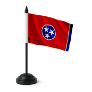 Drapeau table tennessee en polyester avec socle noir plastique