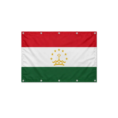 Drapeau du Tadjikistan format S en polyester avec dix œillets