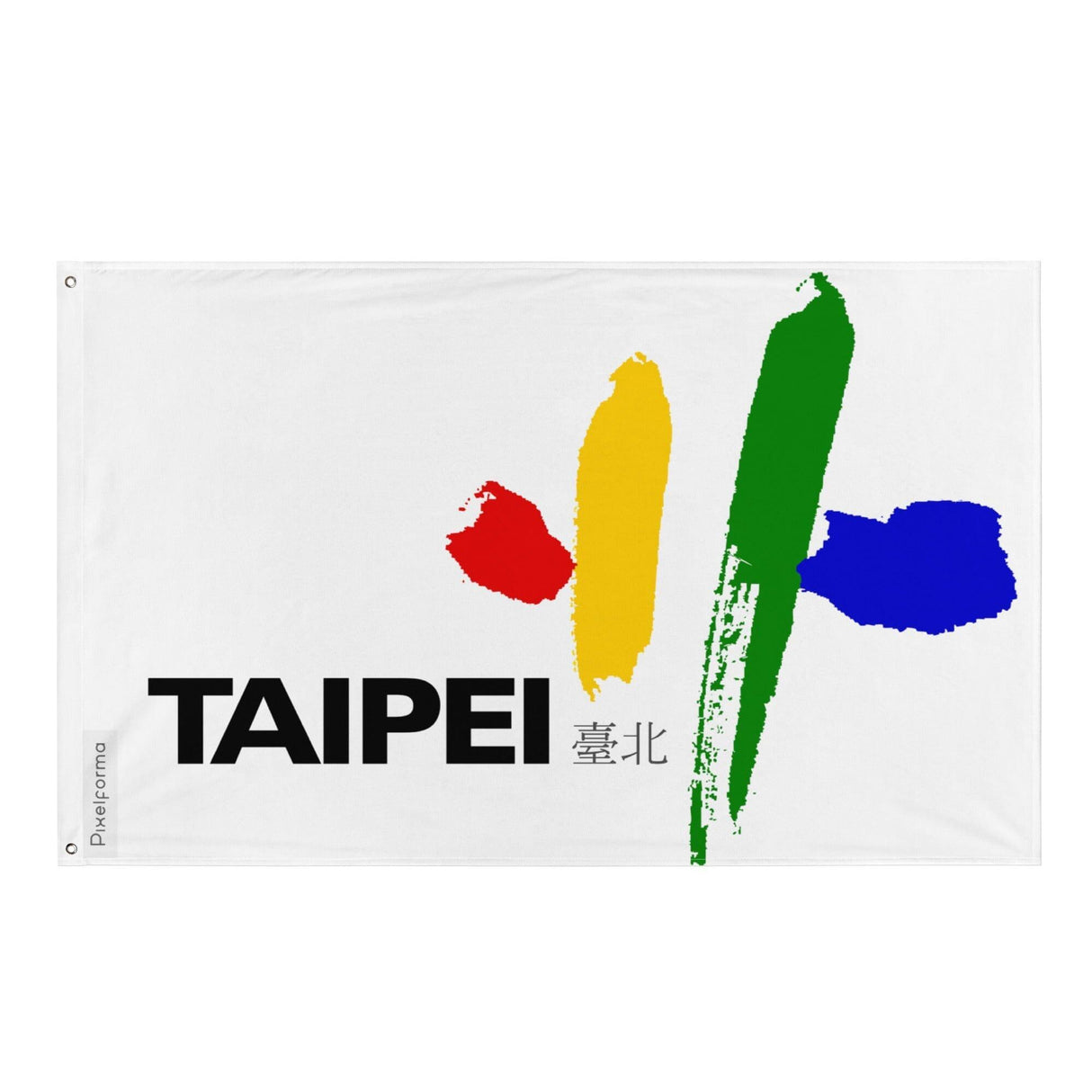 Drapeau Taipei en plusieurs tailles 100 % polyester Imprimer avec Double ourlet - Pixelforma