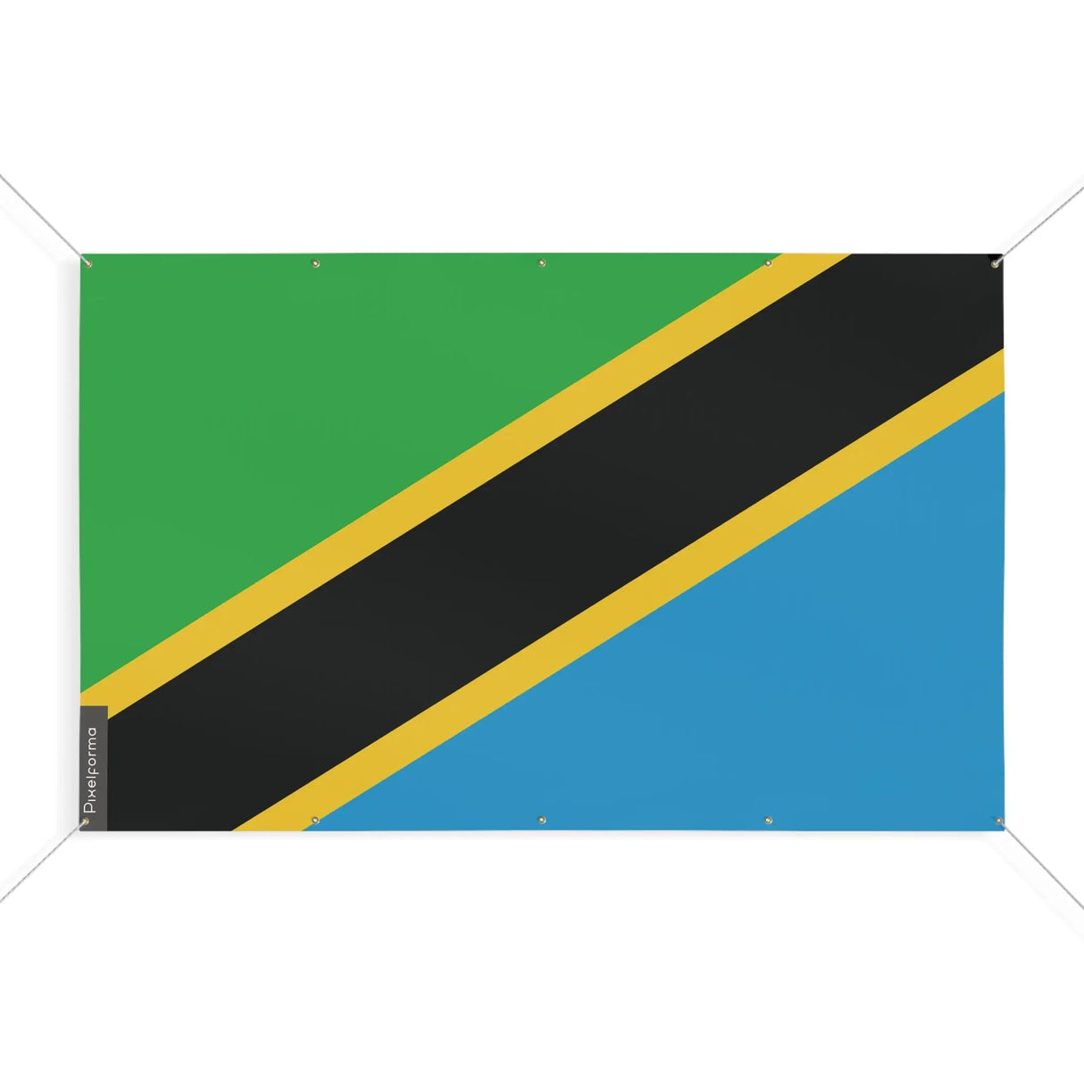 Drapeau tanzanie polyester résistant avec œillets durables