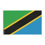 Drapeau tanzanie polyester résistant avec œillets durables
