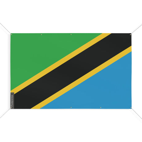 Drapeau tanzanie polyester résistant avec œillets durables